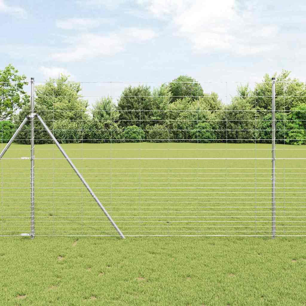 Vidaxl Weidezaun Silber 25 x 1,6 m aus verzinktem Stahl