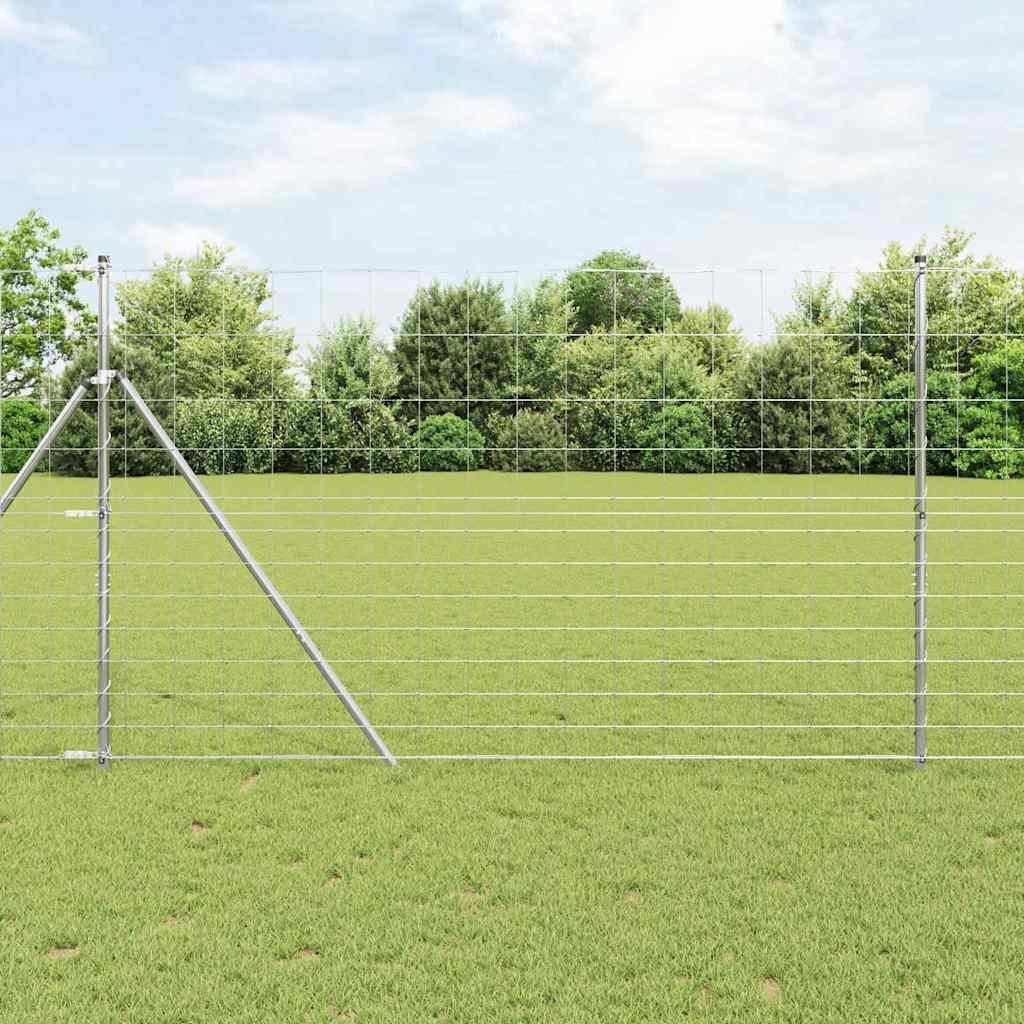 Vidaxl Weidezaun Silber 50 x 1,5 m aus verzinktem Stahl