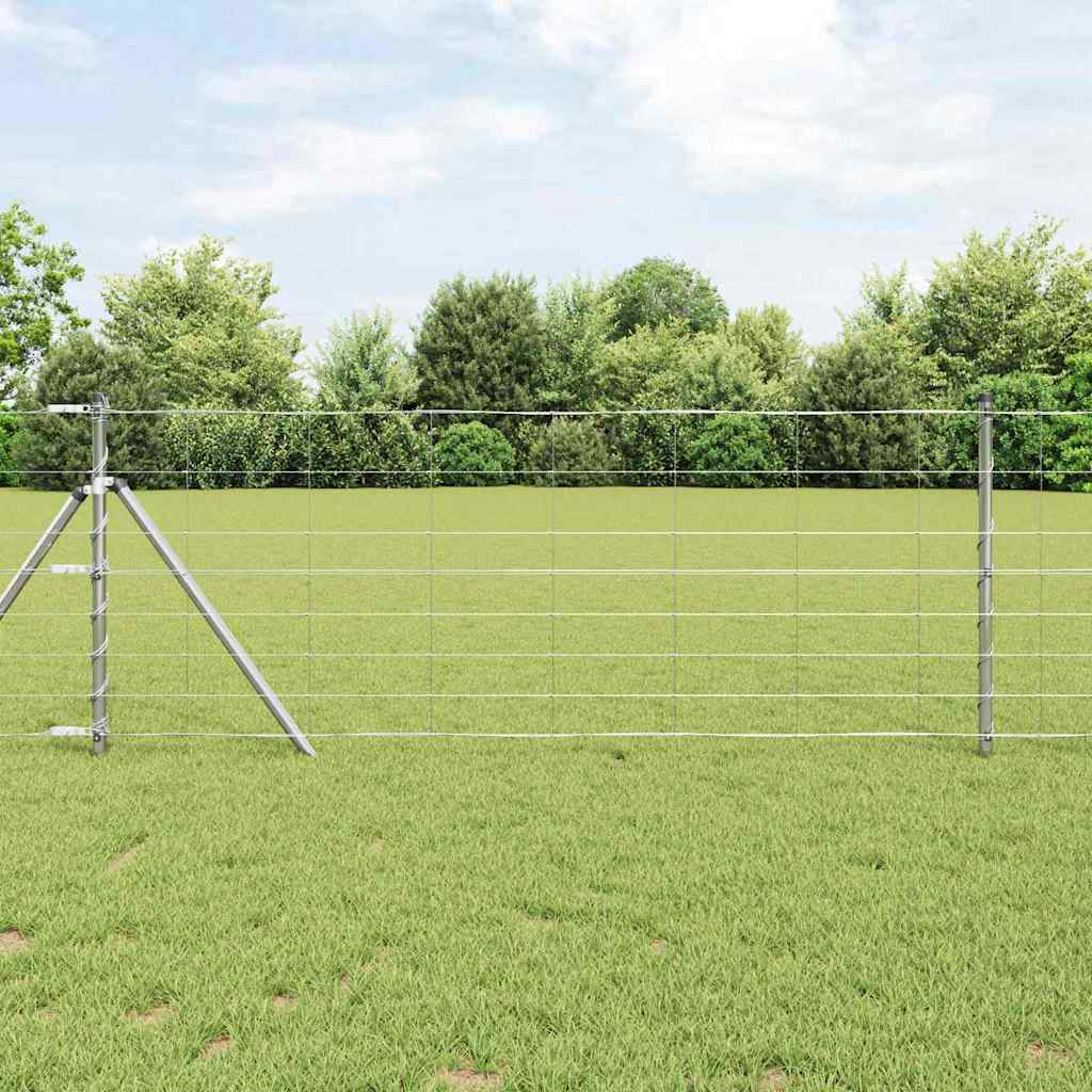 Vidaxl Weidezaun Silber 100 x 0,8 m aus verzinktem Stahl