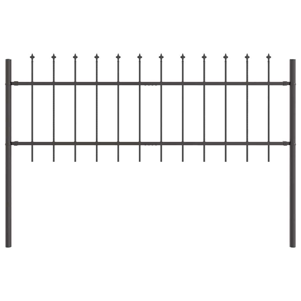 Vidaxl Gartenzaun grau 1,7 x 0,6 m pulverbeschichteter Stahl