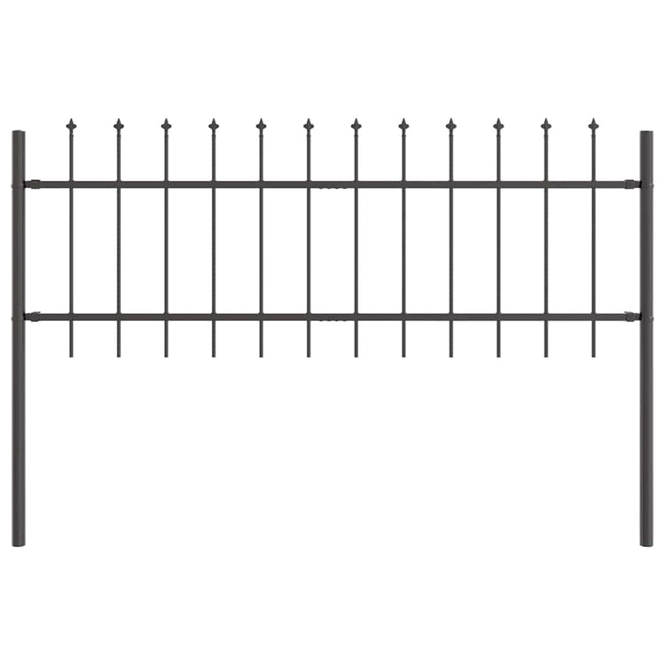 Vidaxl Gartenzaun grau 1,7 x 0,6 m pulverbeschichteter Stahl