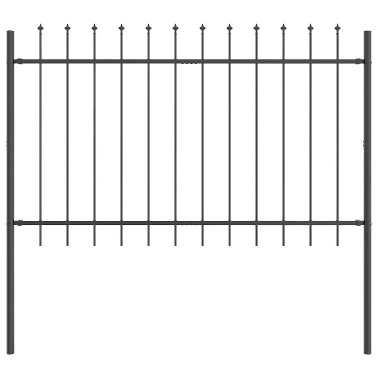 Vidaxl Gartenzaun grau 1,7 x 0,8 m pulverbeschichteter Stahl