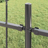 Vidaxl Gartenzaun grau 1,7 x 1,2 m pulverbeschichteter Stahl