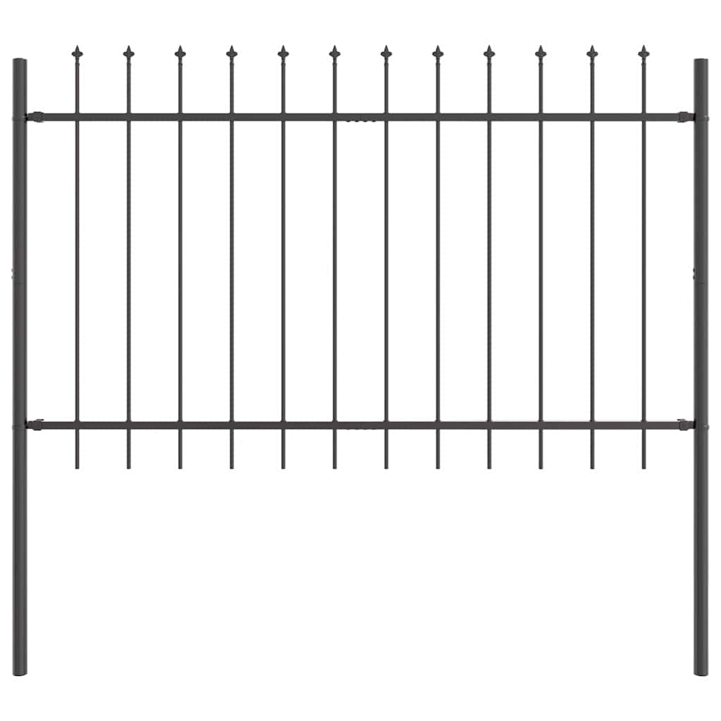 Vidaxl Gartenzaun grau 1,7 x 1,2 m pulverbeschichteter Stahl