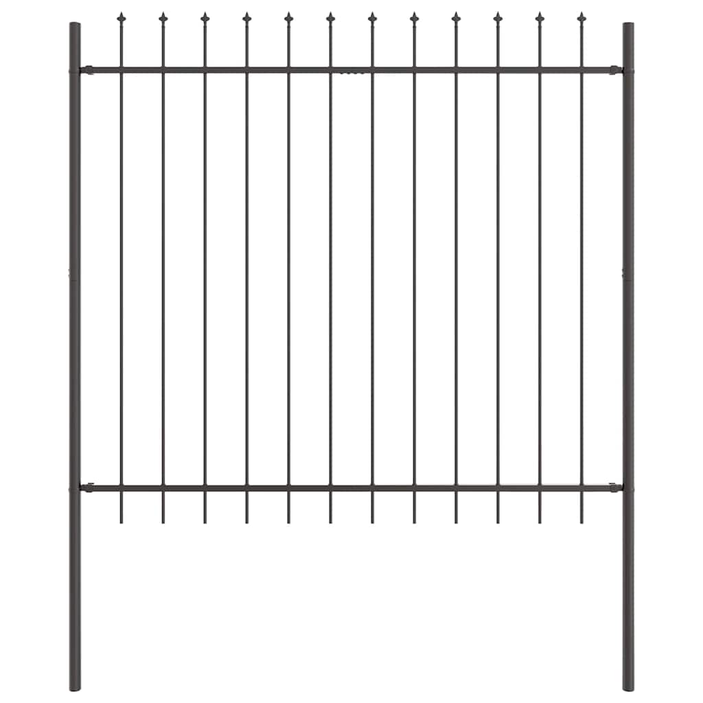 Vidaxl Gartenzaun grau 1,7 x 1,5 m pulverbeschichteter Stahl