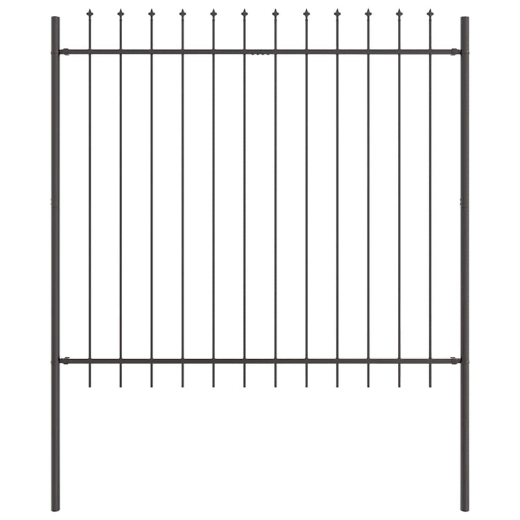Vidaxl Gartenzaun grau 1,7 x 1,5 m pulverbeschichteter Stahl