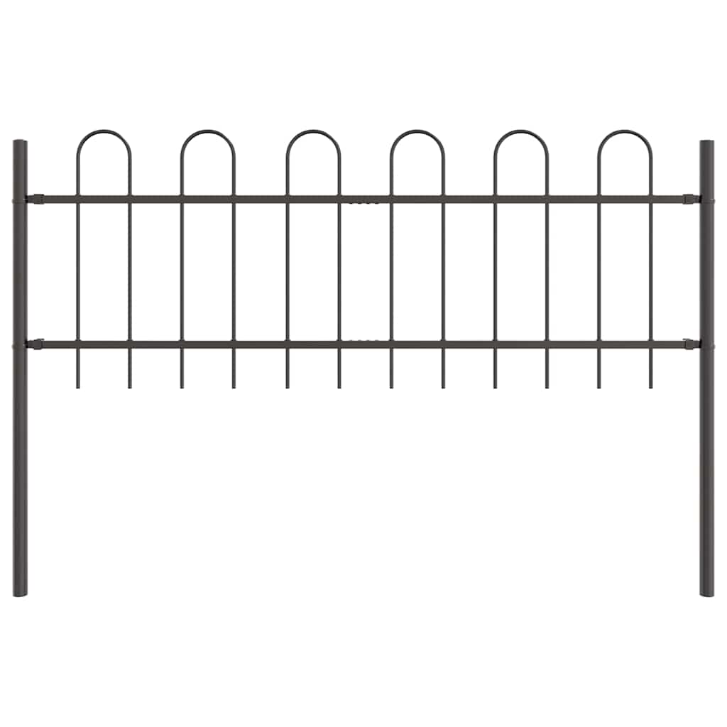 Vidaxl Gartenzaun grau 1,7 x 0,6 m pulverbeschichteter Stahl