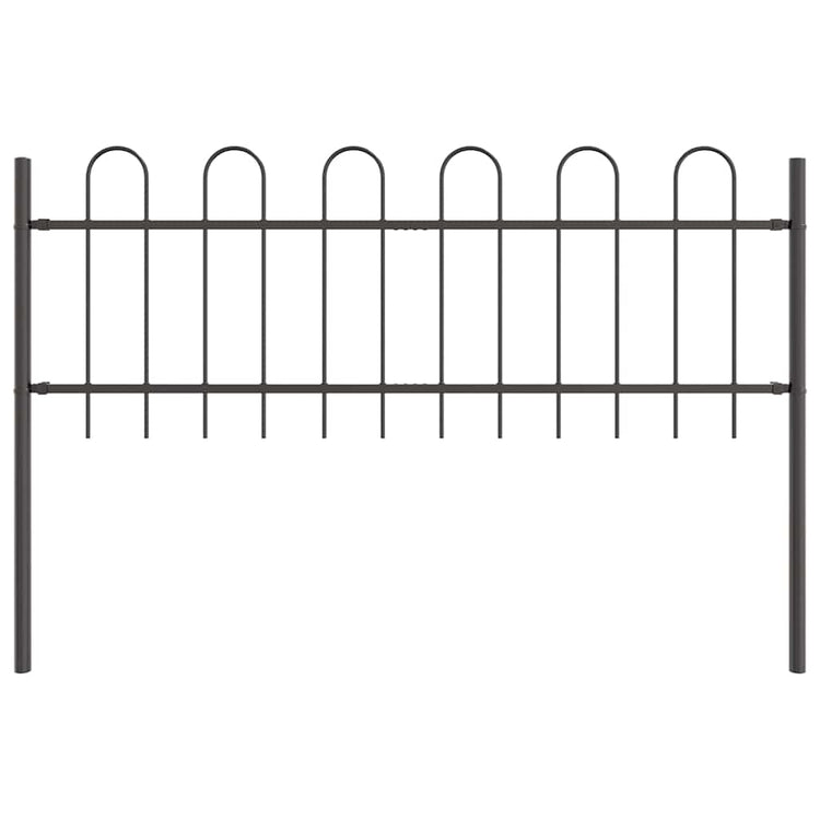 Vidaxl Gartenzaun grau 1,7 x 0,6 m pulverbeschichteter Stahl