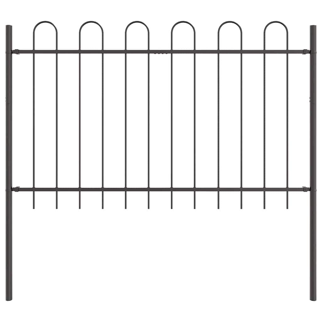 Vidaxl Gartenzaun grau 1,7 x 0,8 m pulverbeschichteter Stahl