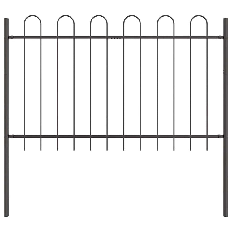 Vidaxl Gartenzaun grau 1,7 x 1 m pulverbeschichteter Stahl