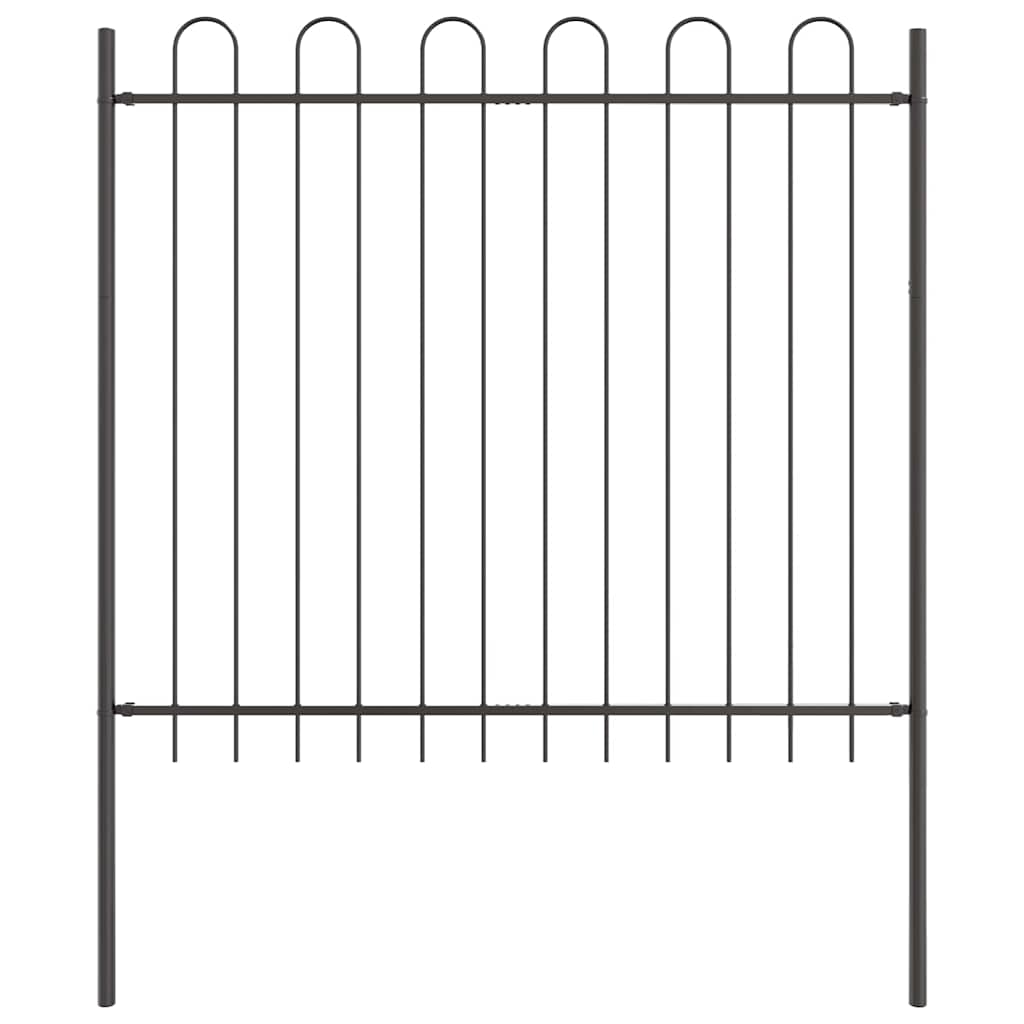 Vidaxl Gartenzaun grau 1,7 x 1,5 m pulverbeschichteter Stahl