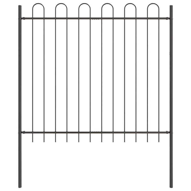 Vidaxl Gartenzaun grau 1,7 x 1,5 m pulverbeschichteter Stahl