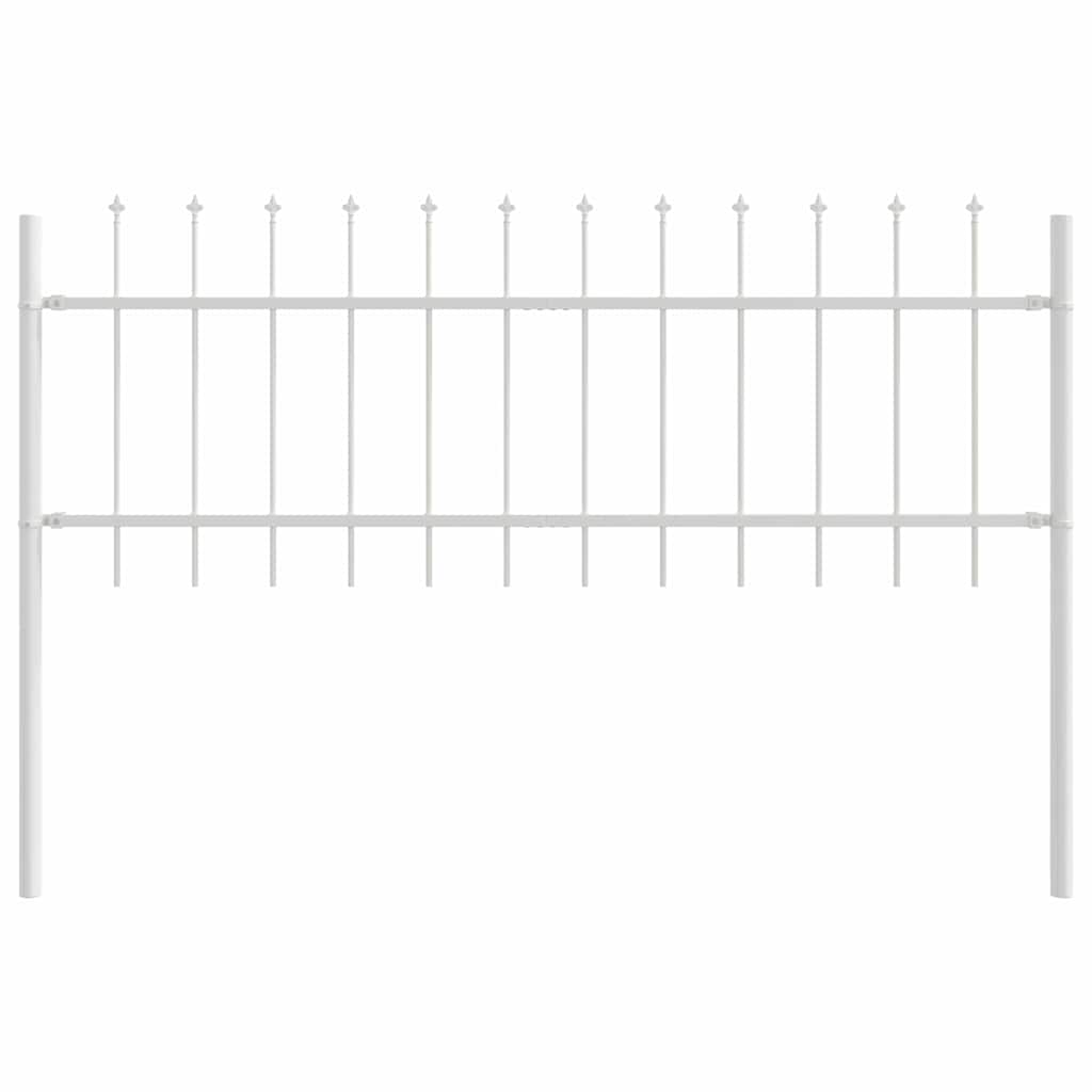 Vidaxl Gartenzaun weiß 1,7 x 0,6 m pulverbeschichteter Stahl