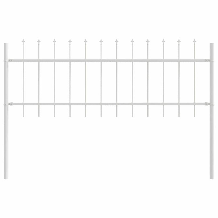 Vidaxl Gartenzaun weiß 1,7 x 0,6 m pulverbeschichteter Stahl