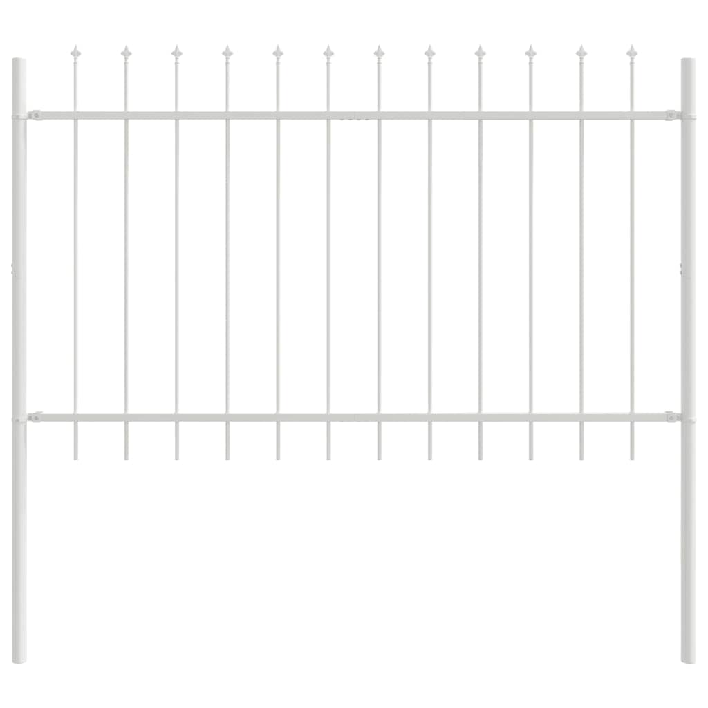 Vidaxl Gartenzaun weiß 1,7 x 1,2 m pulverbeschichteter Stahl