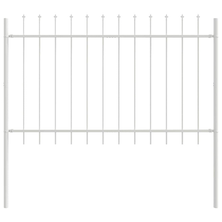 Vidaxl Gartenzaun weiß 1,7 x 1,2 m pulverbeschichteter Stahl