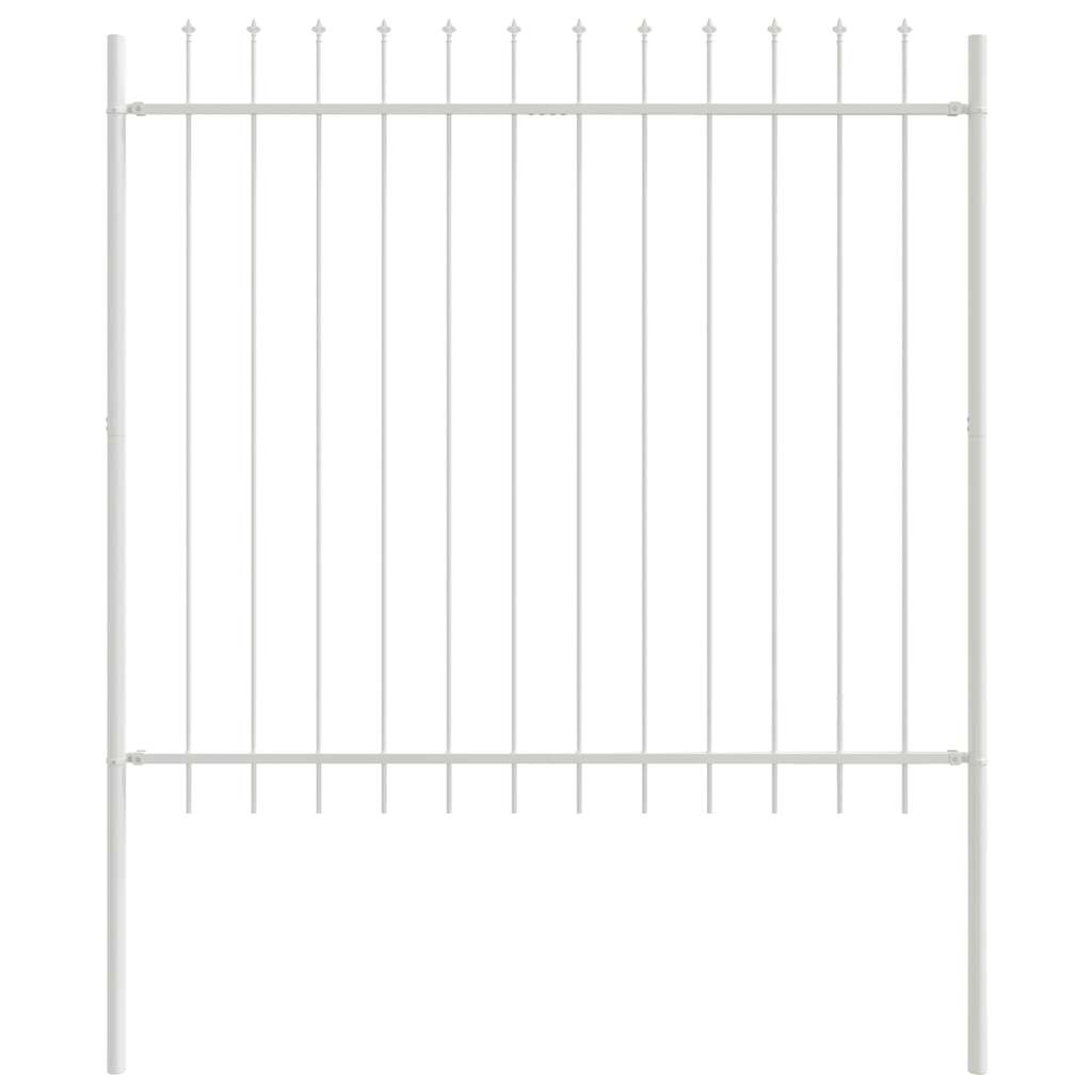 Vidaxl Gartenzaun weiß 1,7 x 1,5 m pulverbeschichteter Stahl