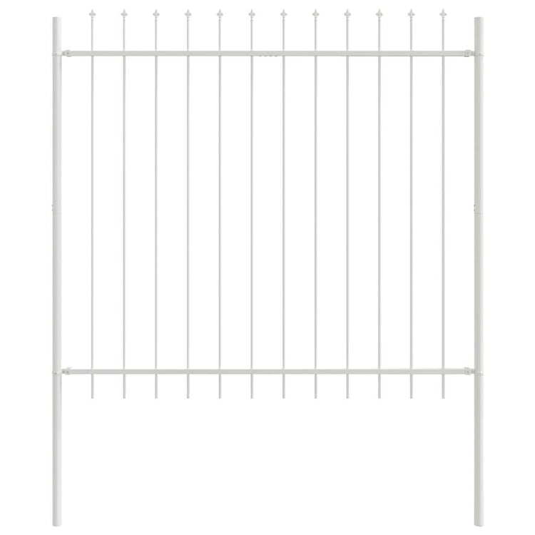 Vidaxl Gartenzaun weiß 1,7 x 1,5 m pulverbeschichteter Stahl