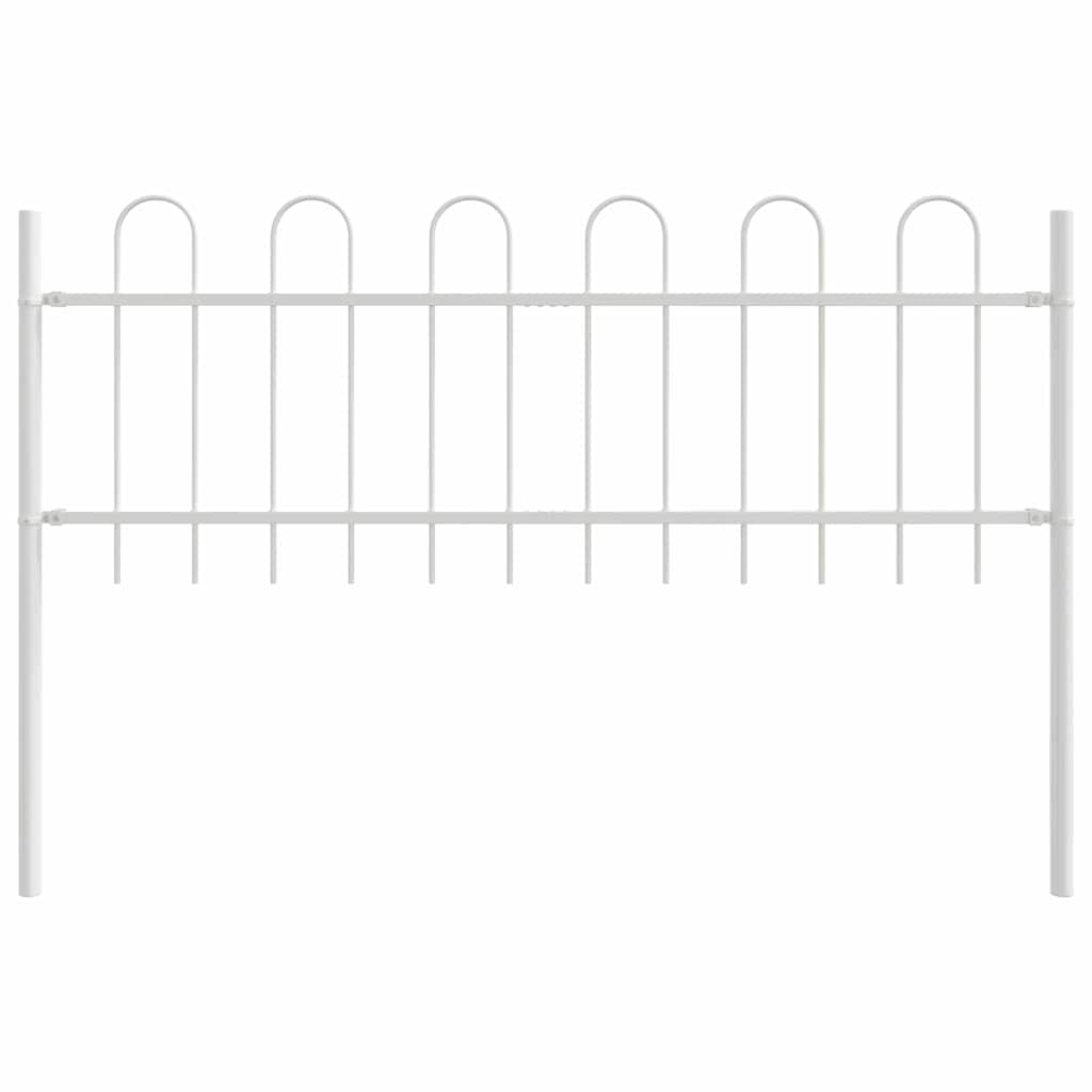Vidaxl Gartenzaun weiß 1,7 x 0,6 m pulverbeschichteter Stahl