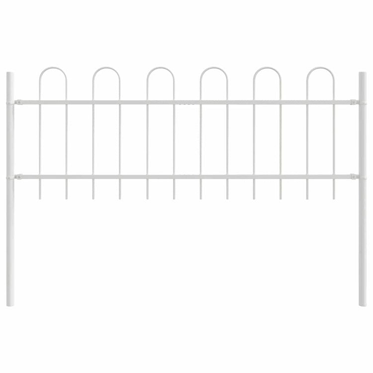 Vidaxl Gartenzaun weiß 1,7 x 0,6 m pulverbeschichteter Stahl