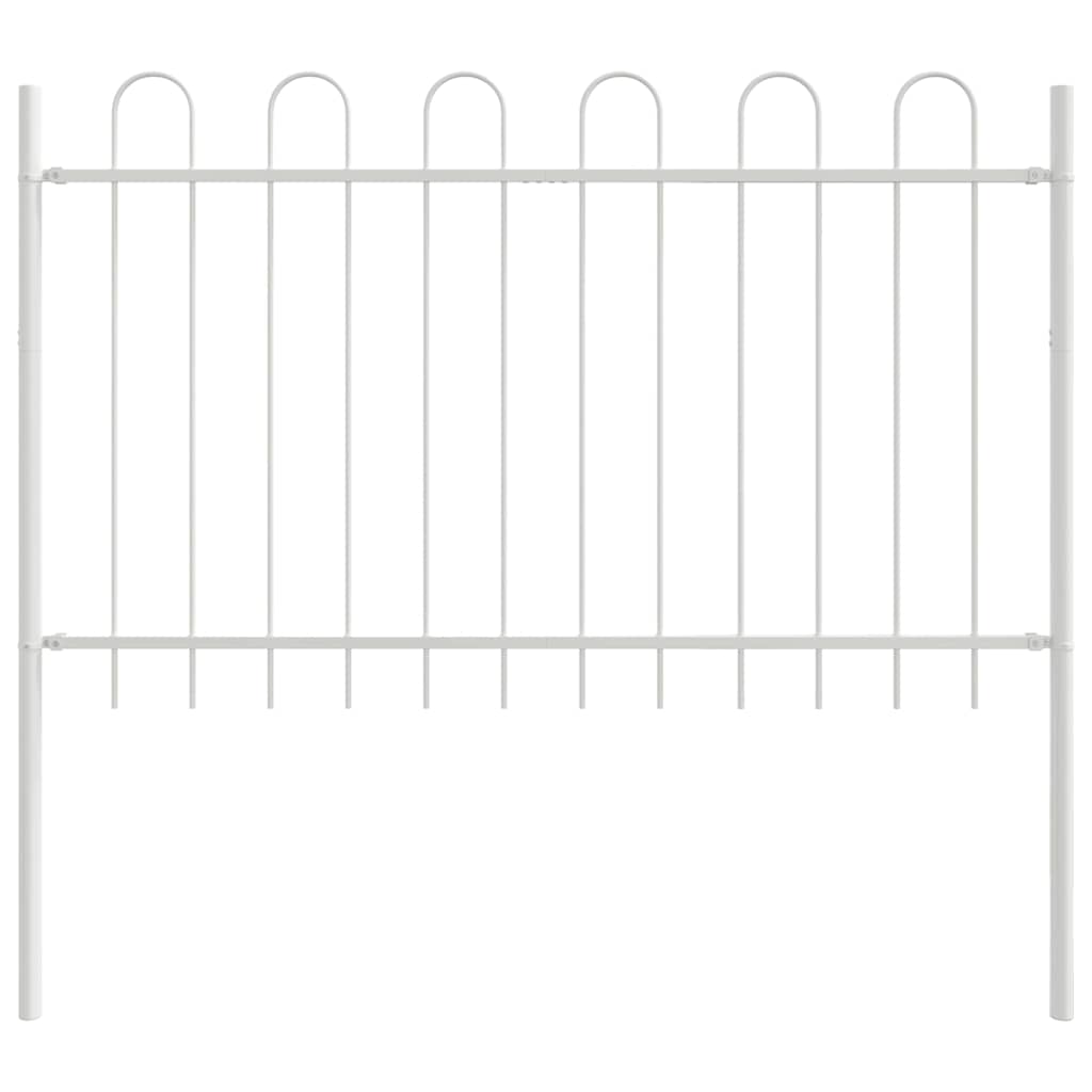 Vidaxl Gartenzaun weiß 1,7 x 1 m aus pulverbeschichtetem Stahl