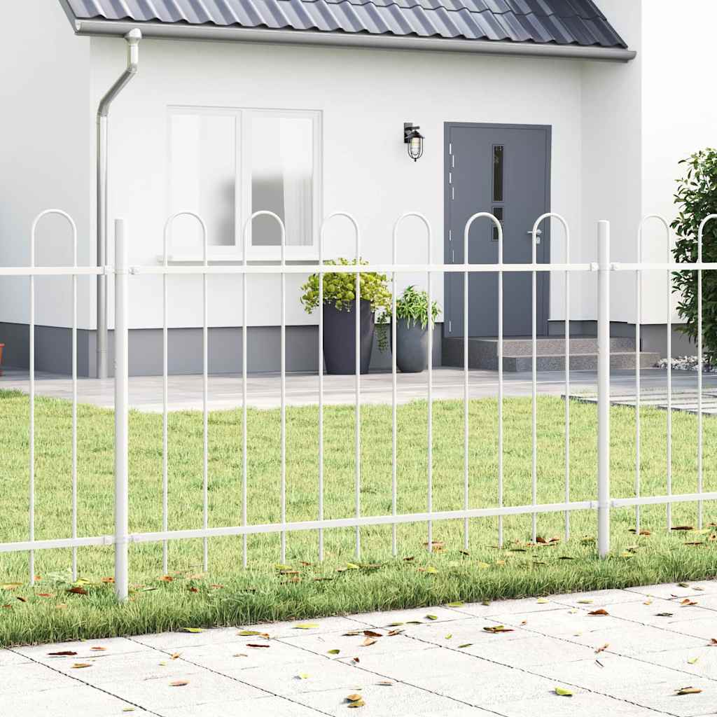 Vidaxl Gartenzaun weiß 1,7 x 1,2 m pulverbeschichteter Stahl