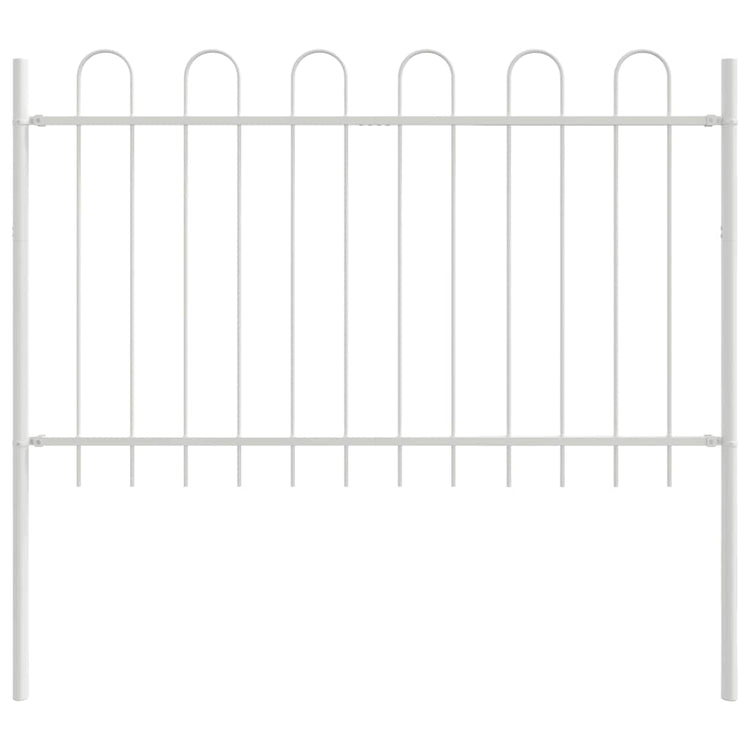 Vidaxl Gartenzaun weiß 1,7 x 1,2 m pulverbeschichteter Stahl