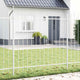Vidaxl Gartenzaun weiß 1,7 x 1,5 m pulverbeschichteter Stahl