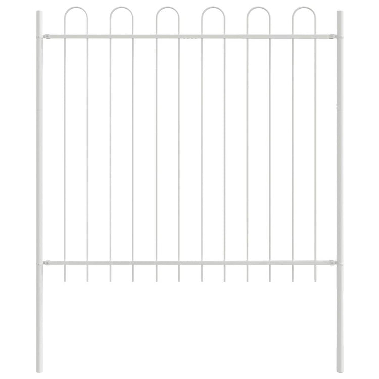 Vidaxl Gartenzaun weiß 1,7 x 1,5 m pulverbeschichteter Stahl