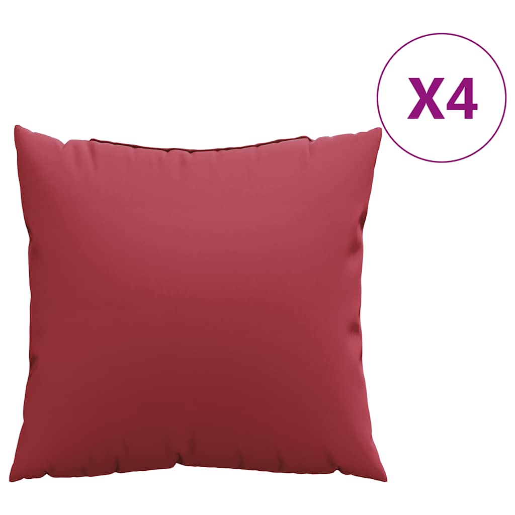 VidaXL Sofakissen 4 Stück weinrot 50x50 cm Stoff