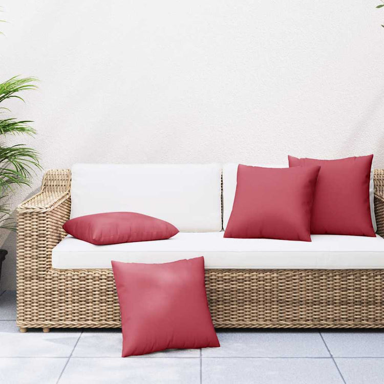 VidaXL Sofakissen 4 Stück weinrot 50x50 cm Stoff