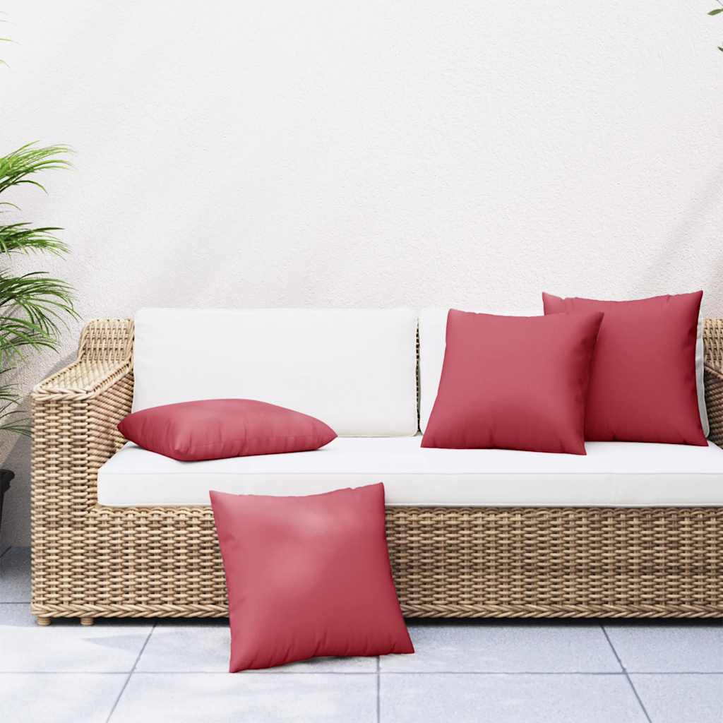 VidaXL Sofakissen 4 Stück weinrot 60x60 cm Stoff