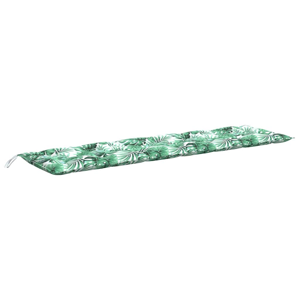VidaXL Gartenbankkissen mit Blattmuster, 200x50x7 cm, Oxford-Stoff