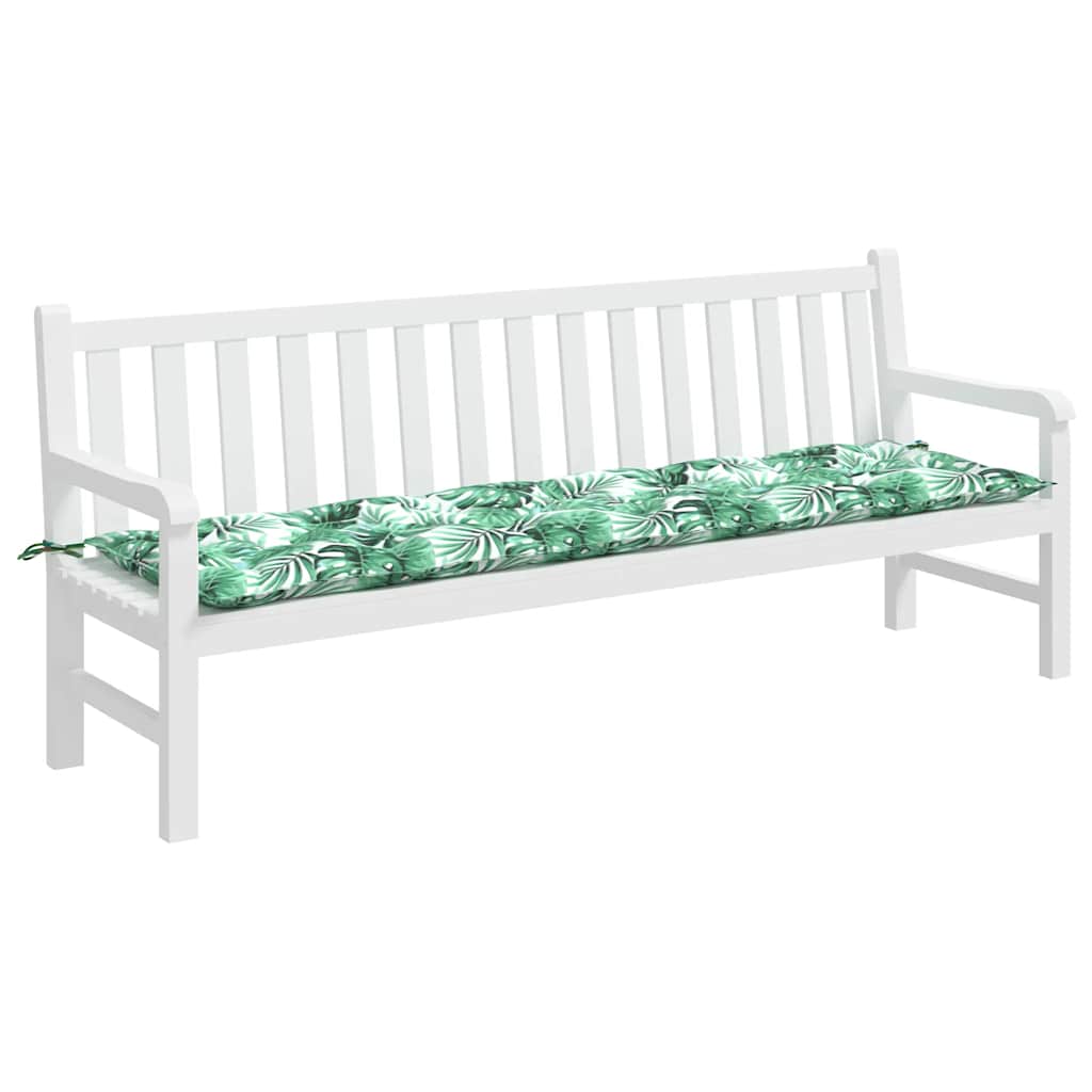 VidaXL Gartenbankkissen mit Blattmuster, 200x50x7 cm, Oxford-Stoff