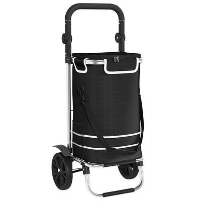 Vidaxl Einkaufswagen schwarz 36,5 x 46,5 x 100,5 cm Oxford-Stoff