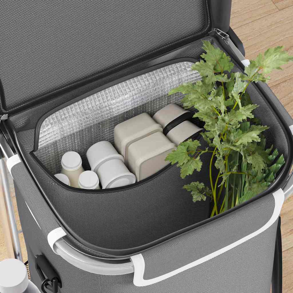 Vidaxl Einkaufswagen grau 36,5 x 46,5 x 100,5 cm Oxford-Stoff