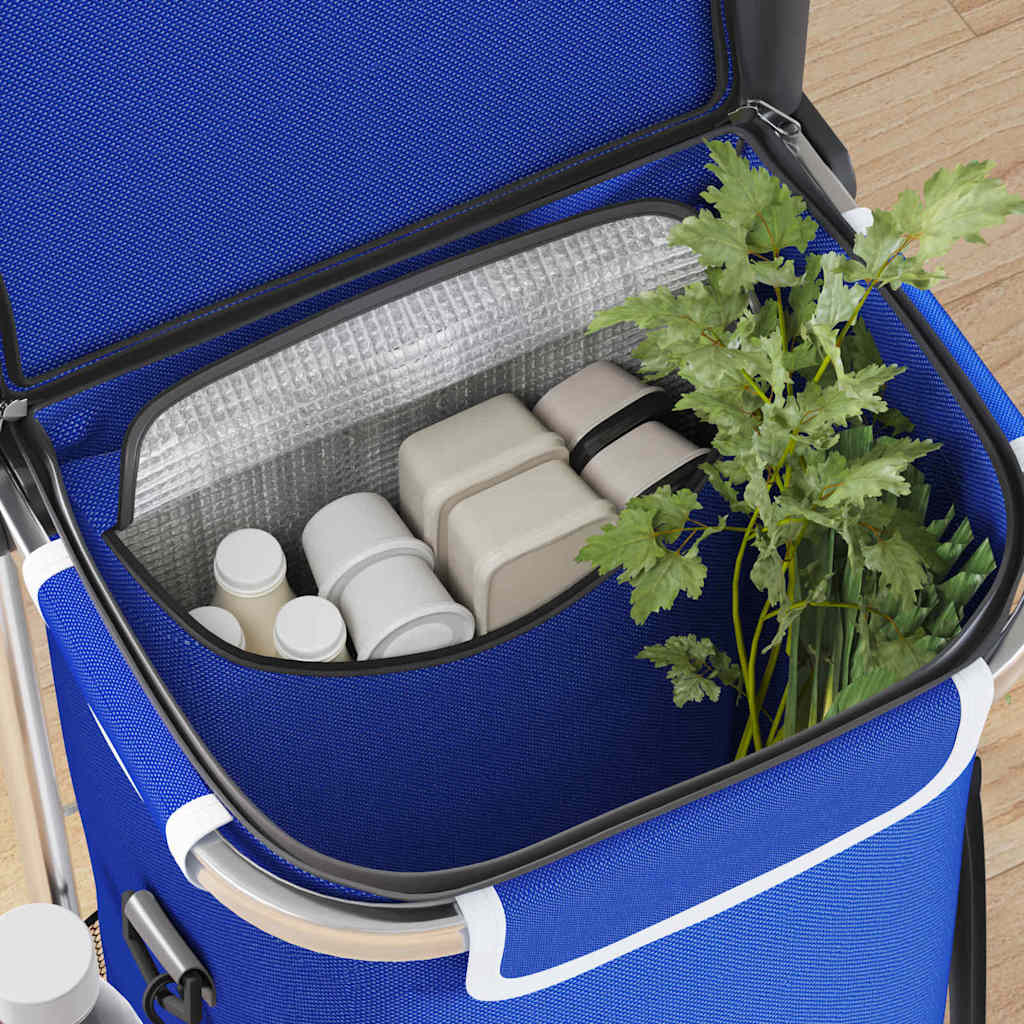 Vidaxl Einkaufswagen blau 36,5 x 46,5 x 100,5 cm Oxford-Stoff