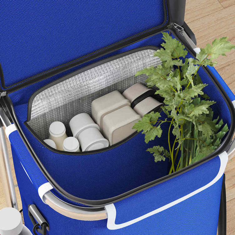Vidaxl Einkaufswagen blau 36,5 x 46,5 x 100,5 cm Oxford-Stoff