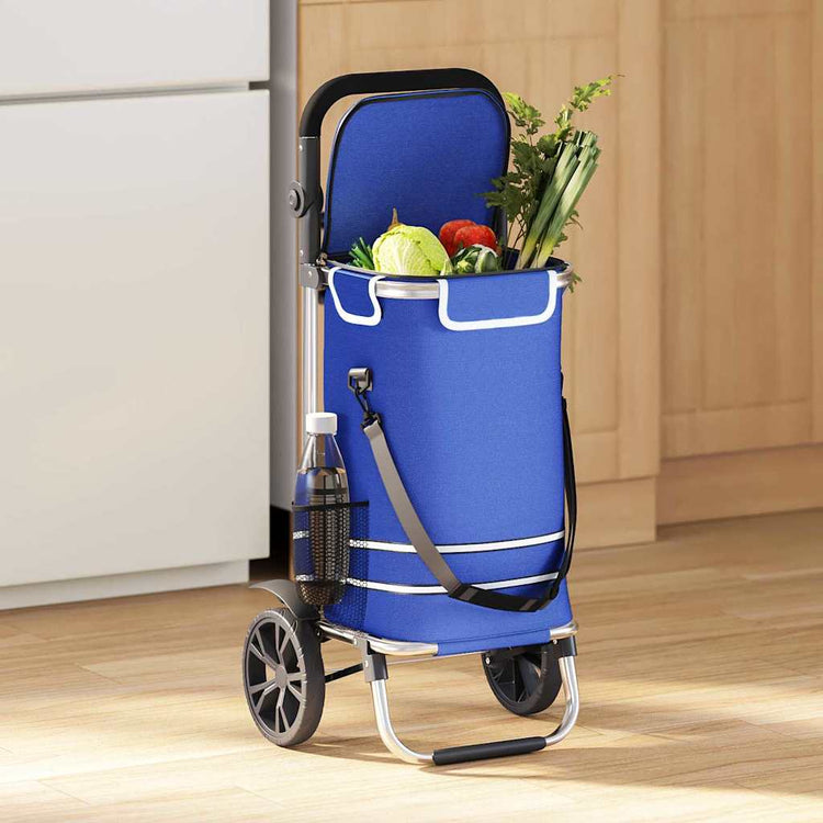Vidaxl Einkaufswagen blau 36,5 x 46,5 x 100,5 cm Oxford-Stoff
