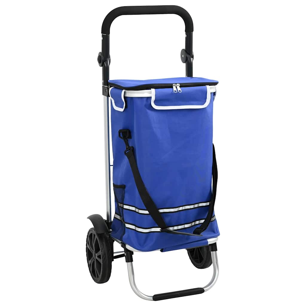 Vidaxl Einkaufswagen blau 36,5 x 46,5 x 100,5 cm Oxford-Stoff