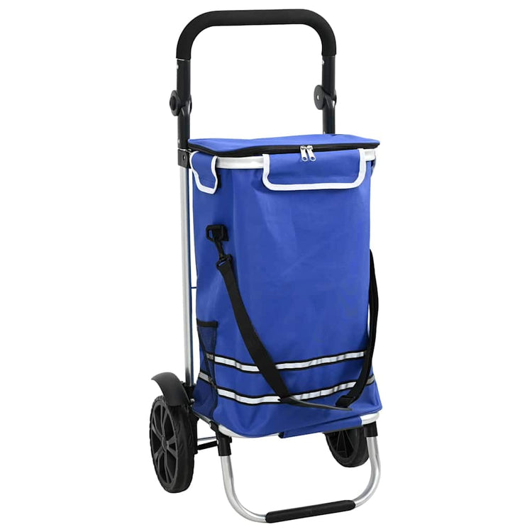 Vidaxl Einkaufswagen blau 36,5 x 46,5 x 100,5 cm Oxford-Stoff