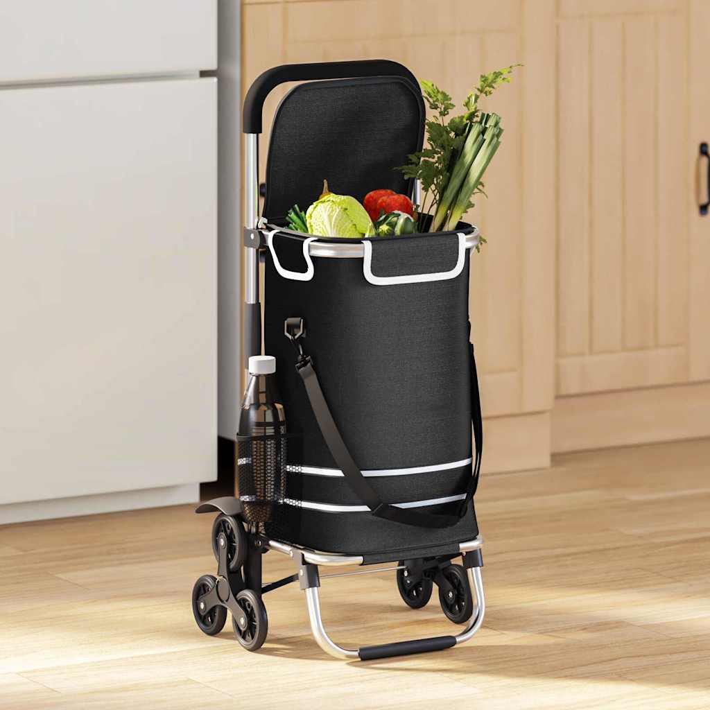 Vidaxl Einkaufswagen schwarz 47 x 39 x 100,5 cm Oxford-Stoff