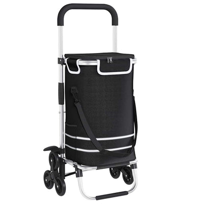 Vidaxl Einkaufswagen schwarz 47 x 39 x 100,5 cm Oxford-Stoff