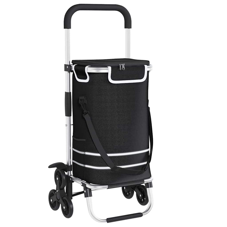 Vidaxl Einkaufswagen schwarz 47 x 39 x 100,5 cm Oxford-Stoff