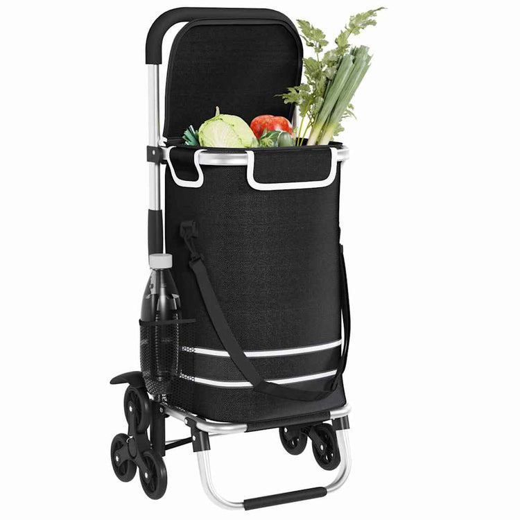 Vidaxl Einkaufswagen schwarz 47 x 39 x 100,5 cm Oxford-Stoff
