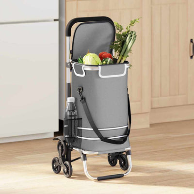 Vidaxl Einkaufswagen grau 47 x 39 x 100,5 cm Oxford-Stoff