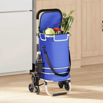 Vidaxl Einkaufswagen blau 47 x 39 x 100,5 cm Oxford-Stoff