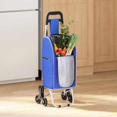 Vidaxl Einkaufswagen blau 39,5 x 33 x 93 cm Oxford-Stoff