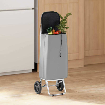 Vidaxl Einkaufswagen grau 35 x 28 x 92 cm Oxford-Stoff