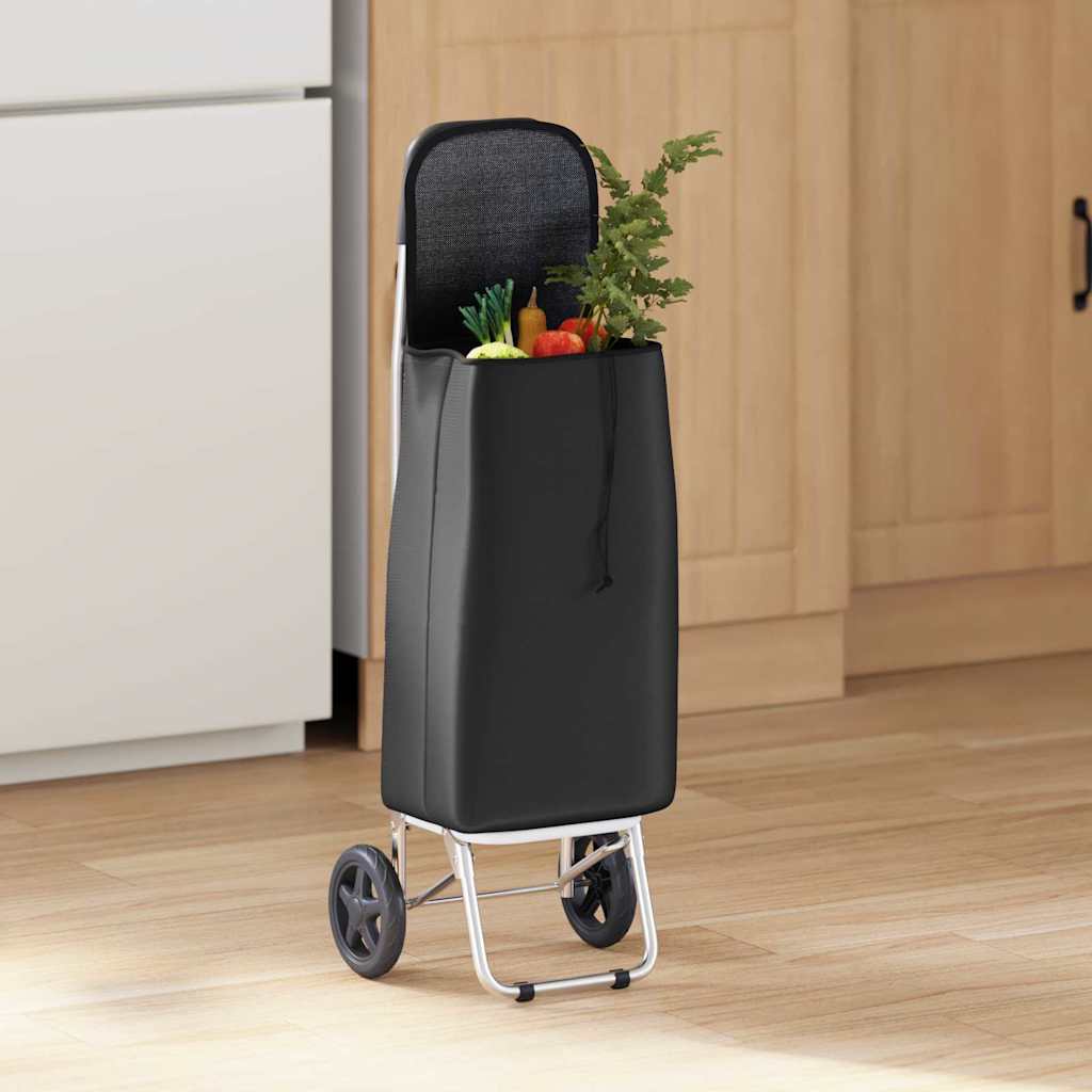 Vidaxl Einkaufswagen schwarz 35 x 28 x 92 cm Oxford-Stoff
